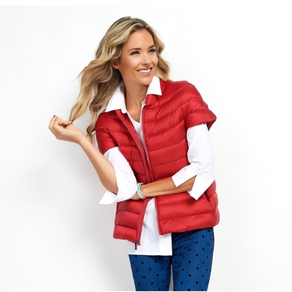 Martha Stewart Women's Plus Short Sleeve Quilted Down Puffer Vest Size 1X - Picture 1 of 11